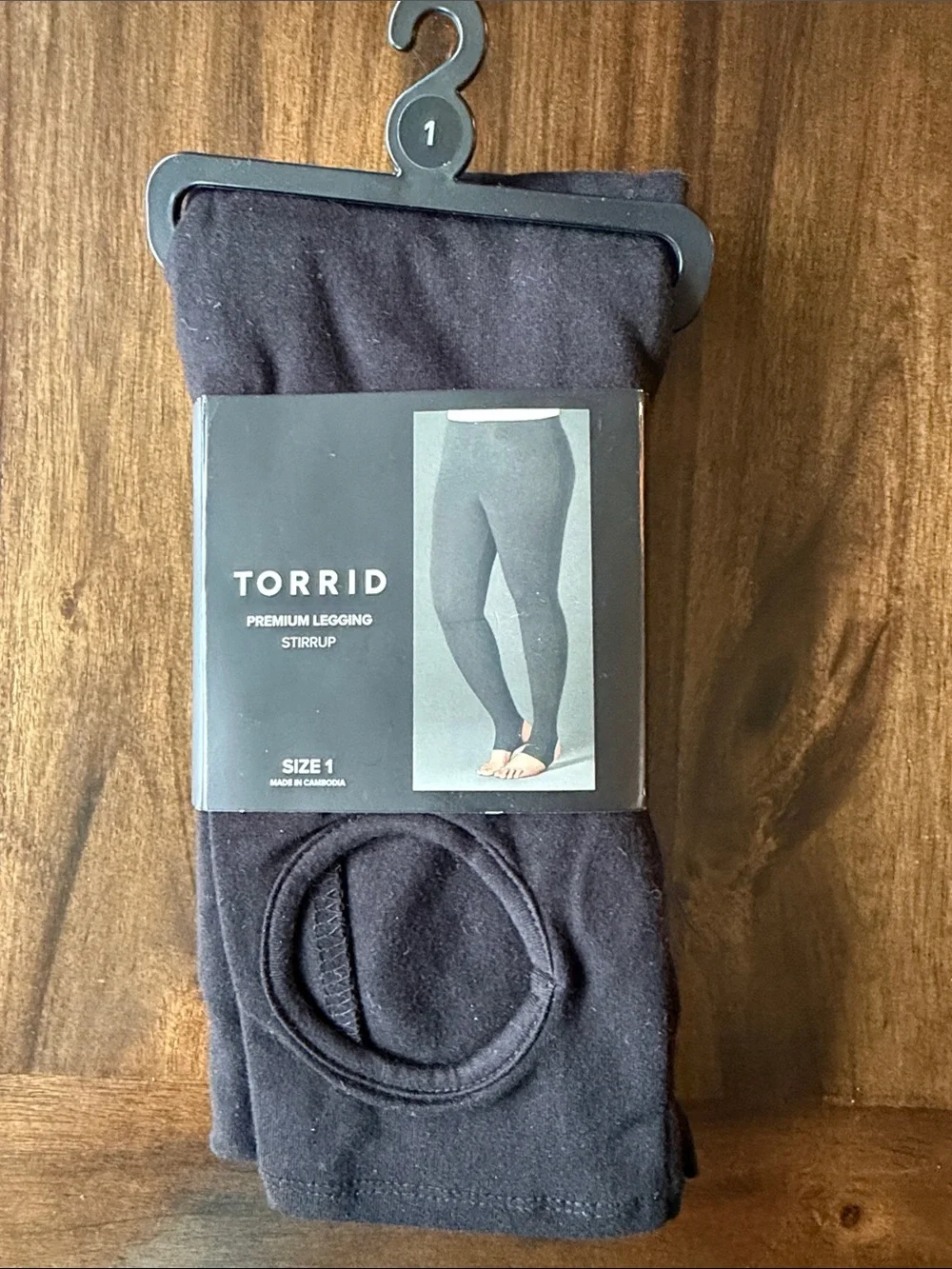 TORRID Women's Black Premium Legging Stirrup with Green & Black Lace Crew Socks